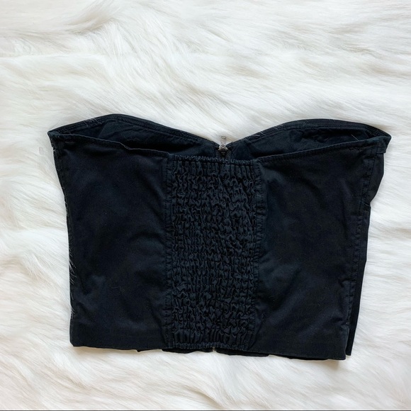 Aritzia Talula Y2K Bustier Zip Cropped Strapless Corset Top Black Size 4 - Picture 8 of 8